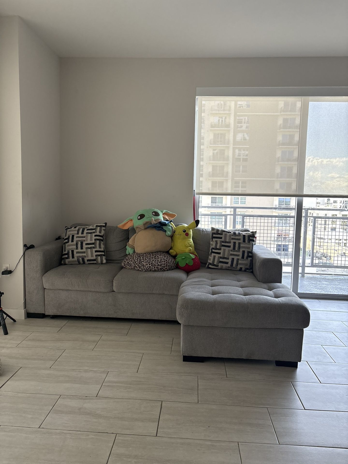 Sectional with pullout Bed and Chaise