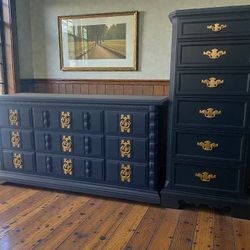 Large American Drew Dresser & Chest 2pc Bedroom Set Solid Wood New