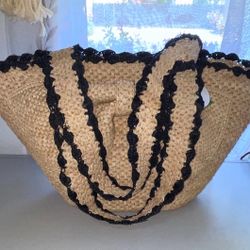 Kate Spade Raffia Bow Tote Bag