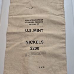 US Mint $200 Cloth Nickel Bag