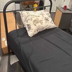 Twin Metal Bed frame With Memory Foam Mattress Included 