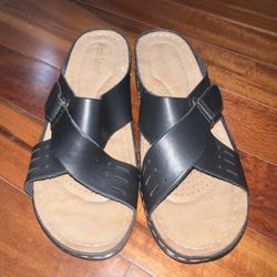 Alexis Leroy Women's Comfy Insole Buckle Strap Vamp Wedge Sandals