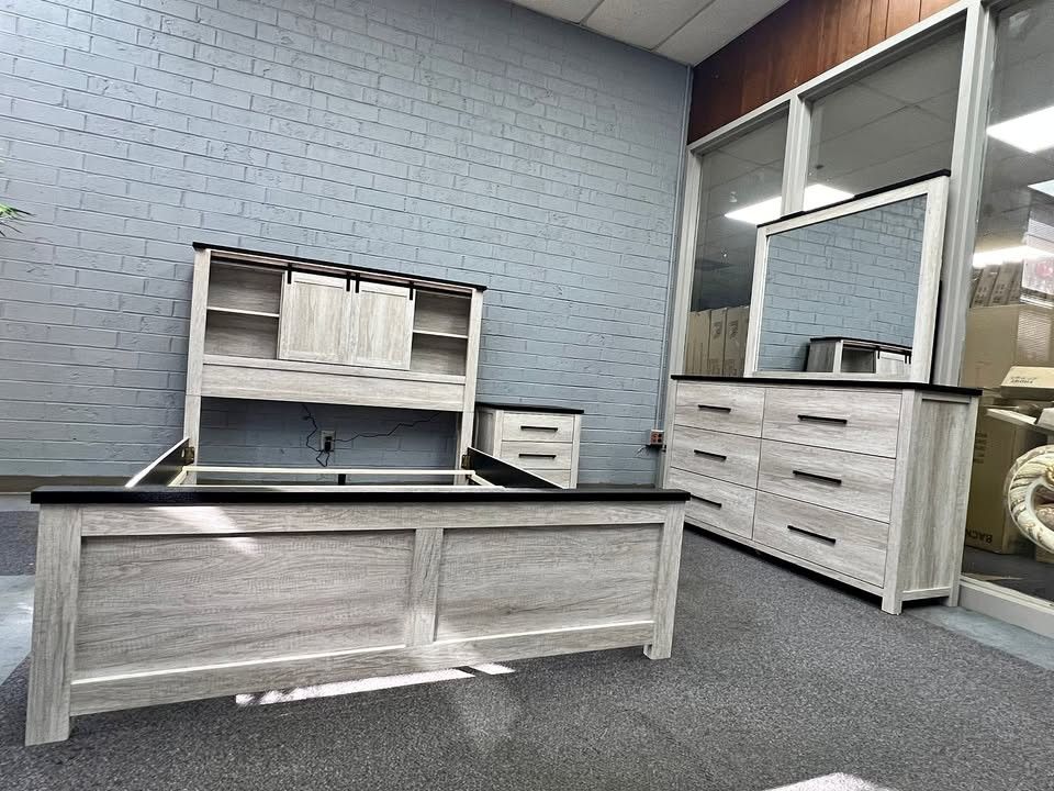 Smart Queen Bed with LED Lights & Bluetooth + Complete Bedroom Set for $1095