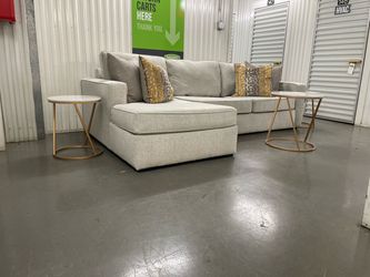 Free Delivery - Light Grey Living Spaces Sectional Set
