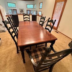 Farmhouse Style Dining Table and Hutch