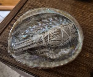 Abalone Shell with Sage Smudge Stick