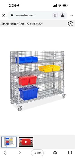 Uline Stock Picker Cart 72 x 24 x 69"