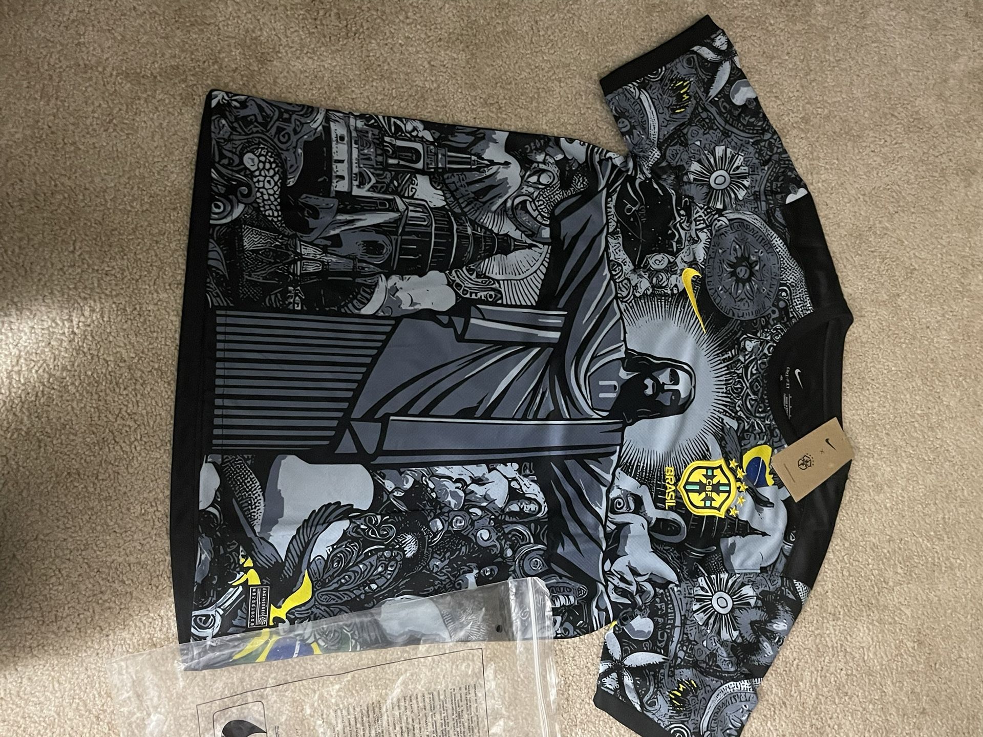 Nike Neymar JR Brazil Jersey With Jesus Christ On It 