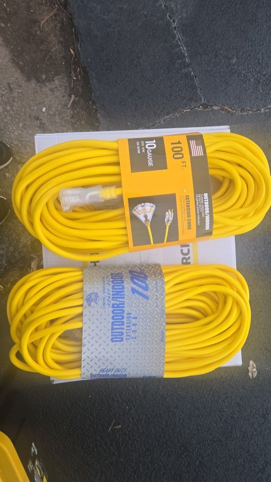 Extensiones Eléctricas 100ft Pies Calibre 12 Y Calibre 10 Con Treeway Nuevas ***