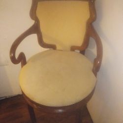 Antique Chair Brown And Cream $300 