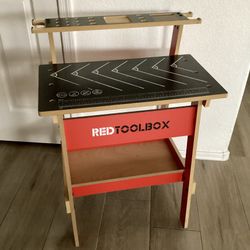 Kids Children’s Toy Tool Work Bench Red Toolbox