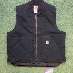 Vintage 2000s Carhartt black embroidered vest