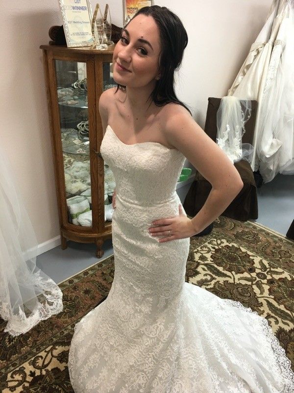White lace wedding dress