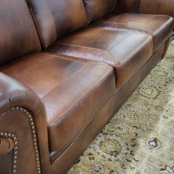 Leather Track Arm Sofa