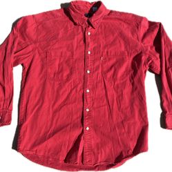 Levis Red Tab Cotton Denim Long Sleeve Button Up Shirt Mens Large L