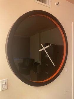 Oversized Modern Mirrored Wall Clock — 39” — $95 OBO