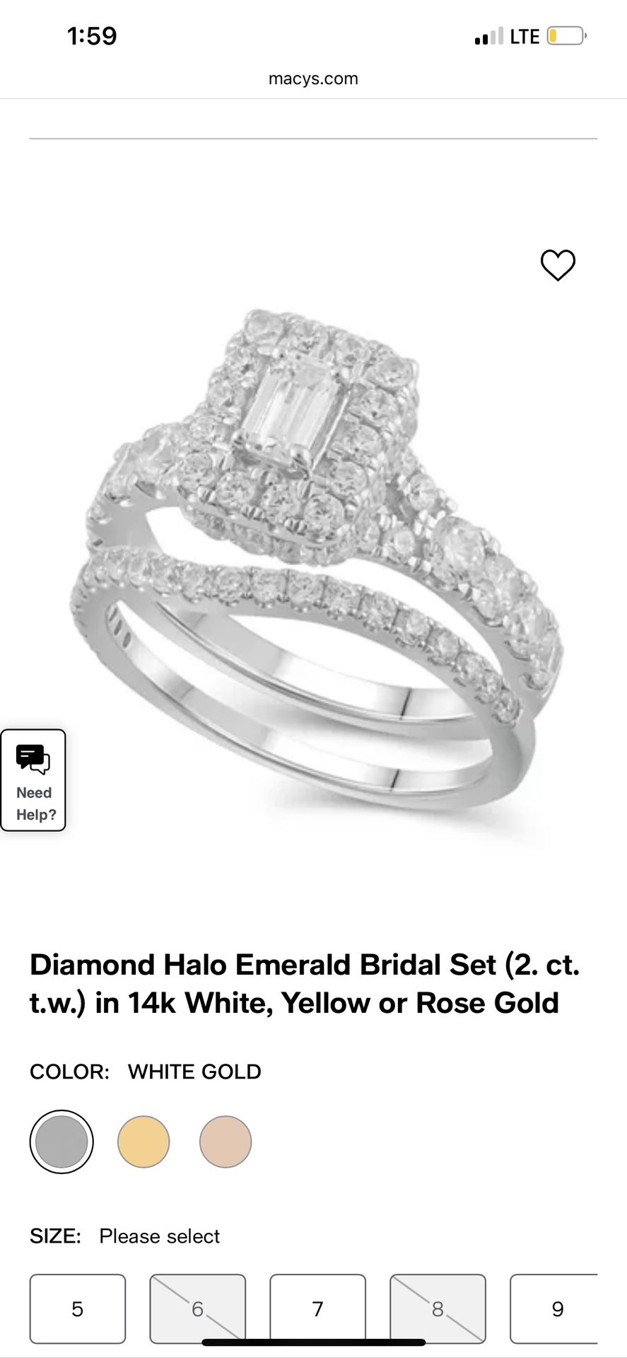 Diamond Halo Bridal Set (2 ct. t.w.) in 14K Golds 
