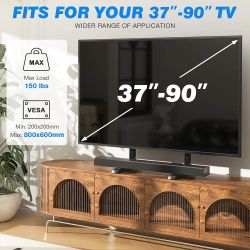 Universal TV Stand Base for 50 to 90 inch Flat Screen/Curved TVs, Heavy Duty Table Top TV Mount Holds up to 150 lbs, Height Adjustable Leg Monitor Bra