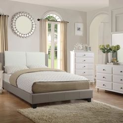 Queen Size White Plain Platform W Orthopedic Matres!!!!