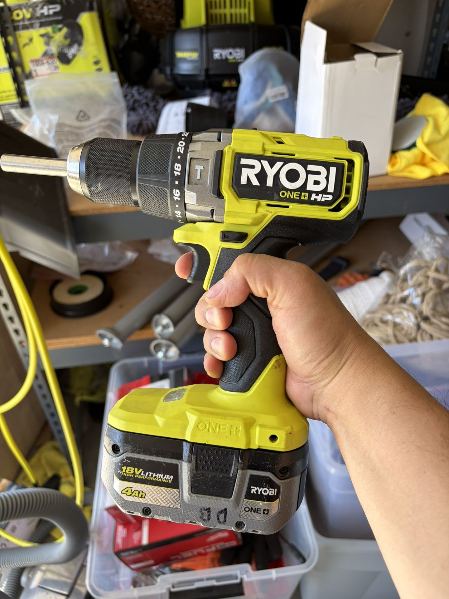 18v Ryobi HP 1/2” Hammer Drill Driver With 4.0 High performance Battery Included