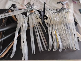 Lots of plastic hangers