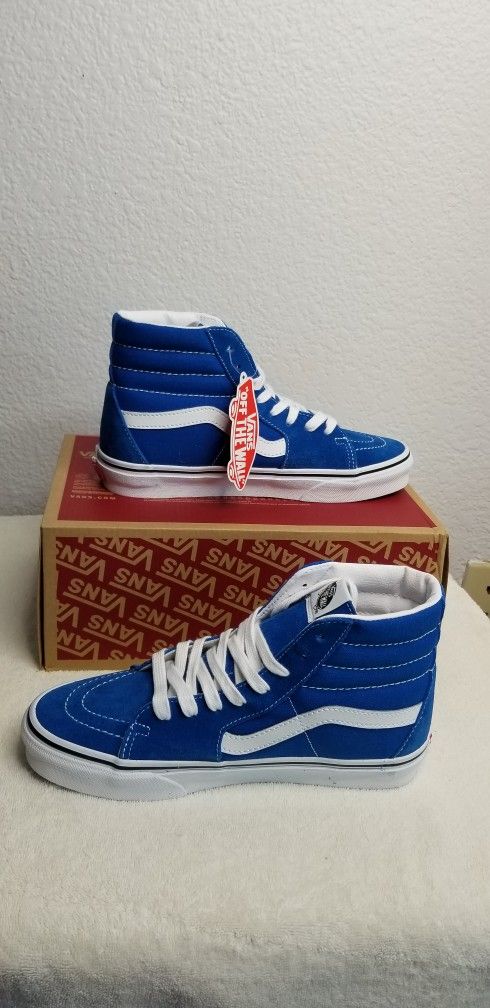 Van's SK8- HI Imperial Blue Suede&Canvas Sneaker Shoes Sz 8 Womens New