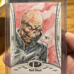 Marvel Sketch Card Red Skull 1/1 Hand Drawn 