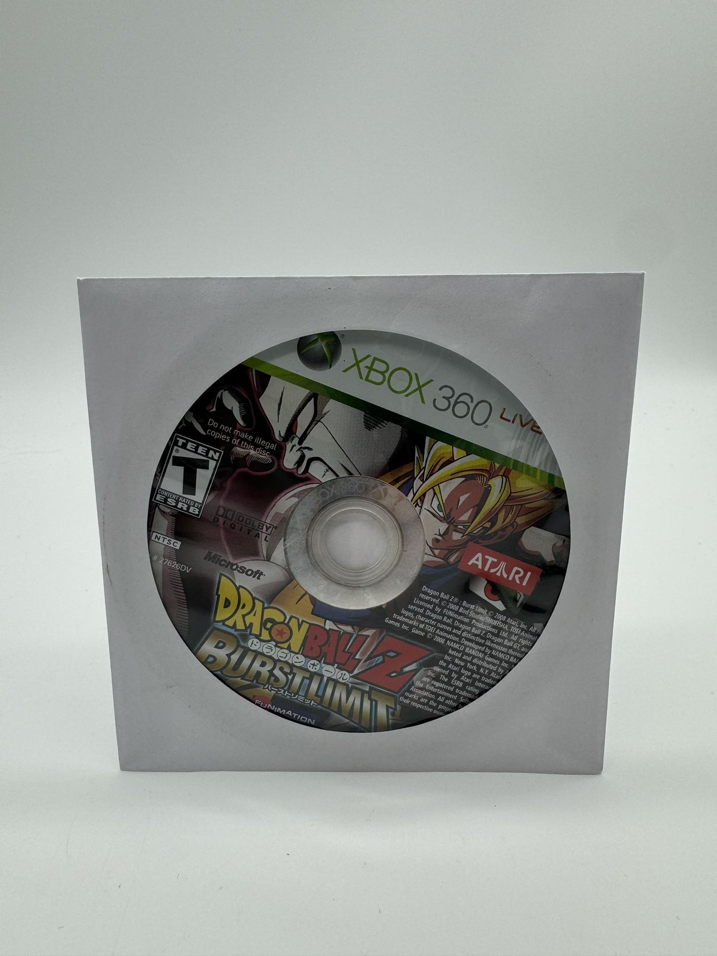 Dragon Ball Z: Burst Limit (Microsoft Xbox 360, 2008) Disc Only Tested