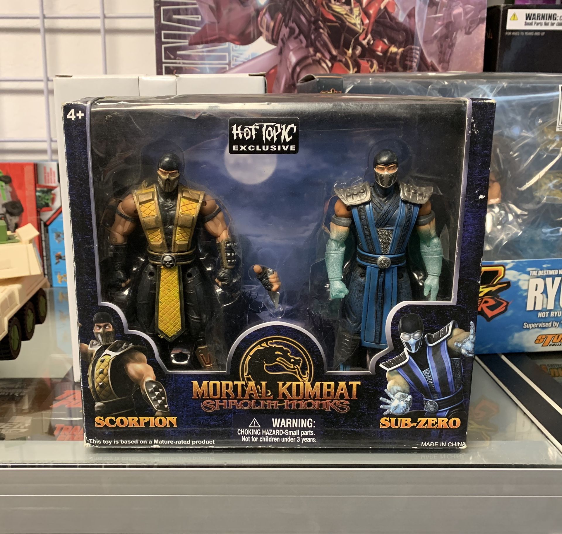 VERY RARE Jazwares Mortal Kombat Shaolin Monks Scorpion and Sub-Zero Figure Two Pack HOT TOPIC EXCLUSIVE BRAND NEW NEVER OPENED