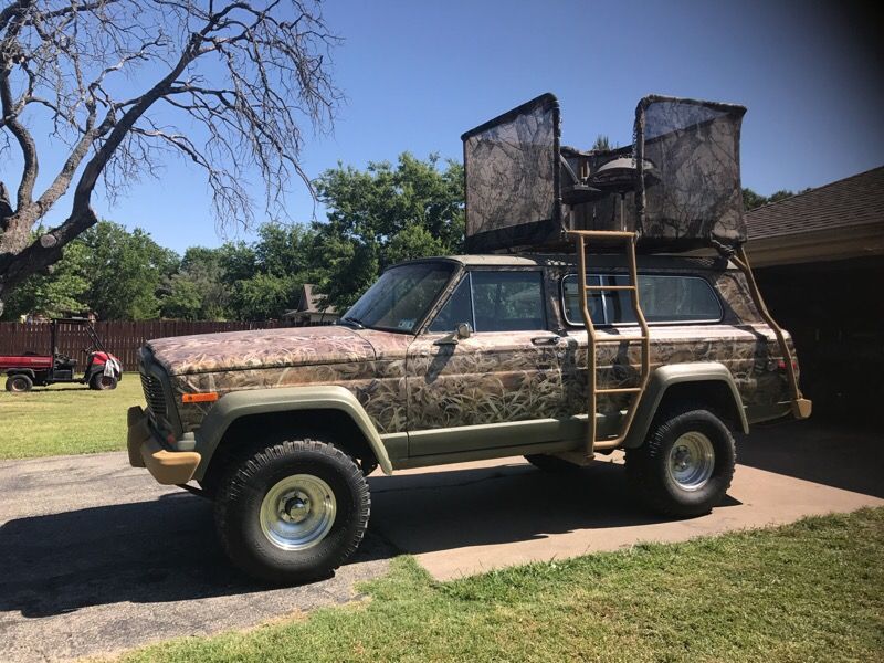 1979 jeep Cherokee chief 4x4 high rack camo hunting rig