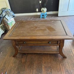 ► Coffee Table W/ Drawer and Shelf By Signature Ashley Furniture 48x32x20 Some normal wears and scratches