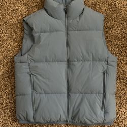 ZARA Puffer Sleeveless jacket zipper Men’s M Blue