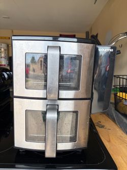 Gourmia Dual Basket Air Fryer Stainless Steel