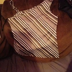Brown And White Striped Tank