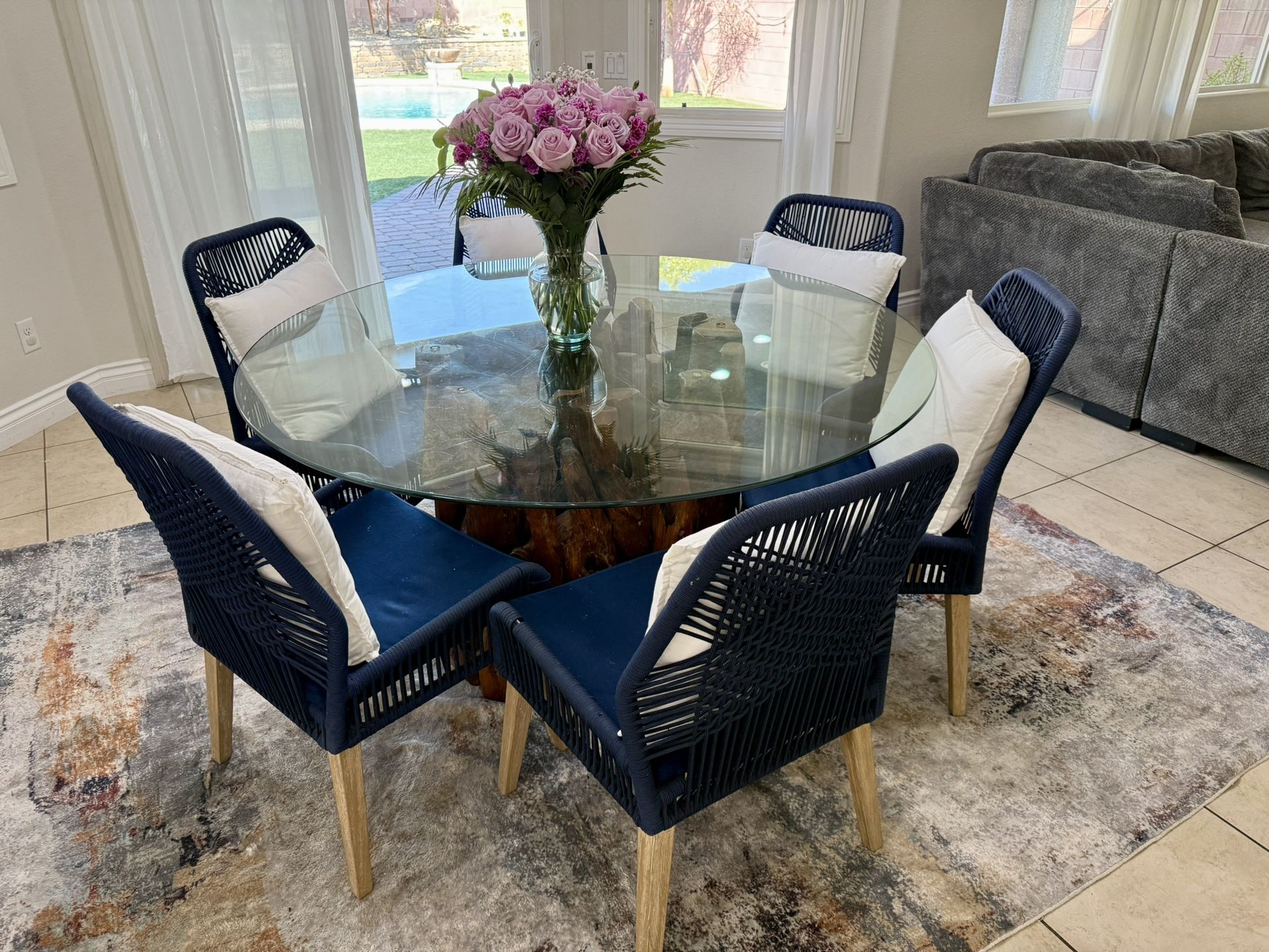 Tree Trunk Dining Table Set – $600 OBO