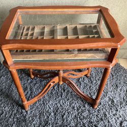 Nice Old Shadow Box Table.  Approximately 26.5” Tall,  24” Long, 16” Deep. 