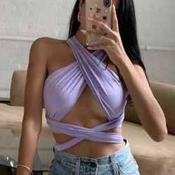 Sexy Purple Wrap Top