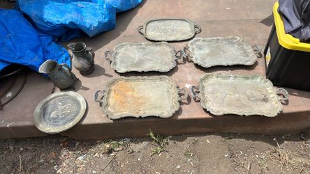 Victorian style metal trays