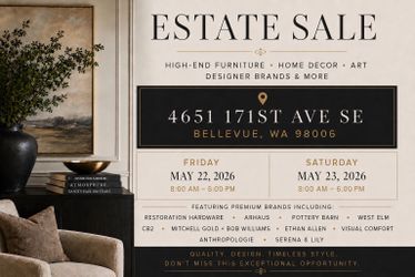 Bellevue Estate-Style Garage Sale – Modern Furniture & RH Pieces