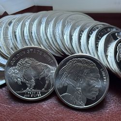 Roll of 20 silver 1 oz .999 Rounds - Buffalo - By Golden State Mint