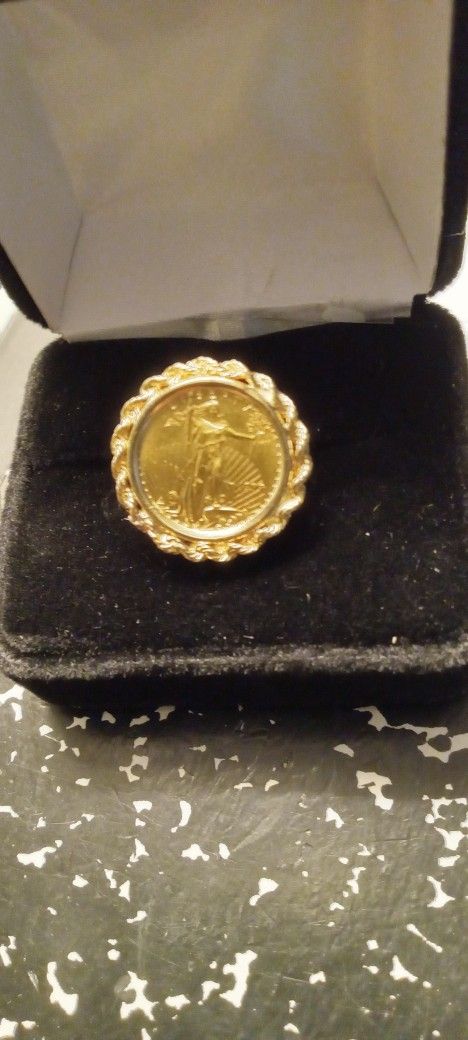 5$ Liberty 22k/14k Gold Ring