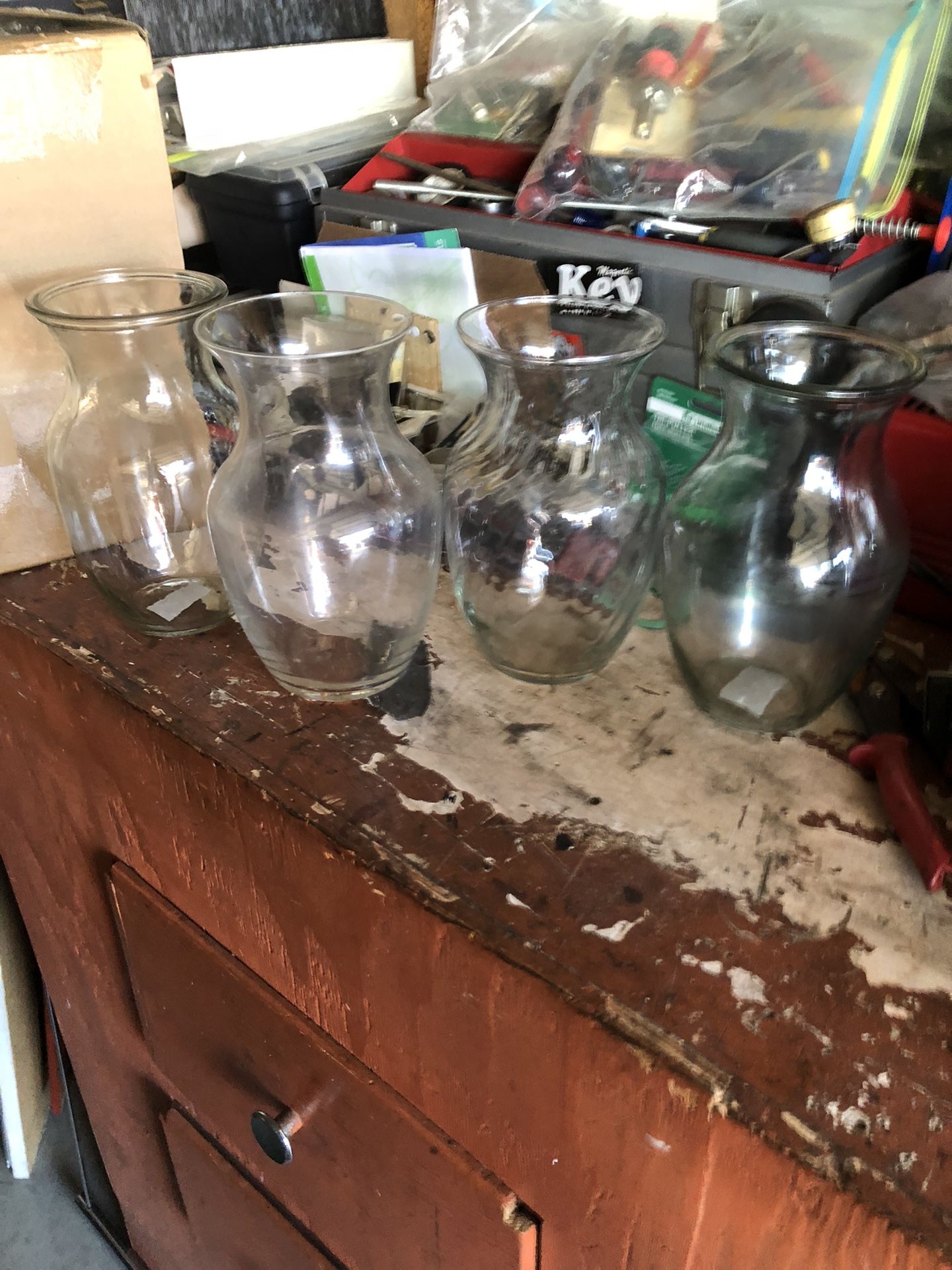 Flower Vases:  All 4 For…..$1.00