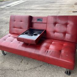 Red Leather Gamer Couch 