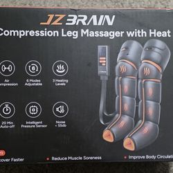 Air compression leg massager with heat