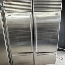 Sub Zero Bottom Freezer Built In 60” Refrigerator Stainless Steel 
