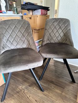 Pair of Modern brown Velvet Accent Chairs