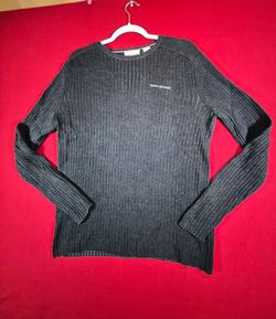 DKNY Jeans One Dark Gray Ribbed Long Sleeve Sweater Top