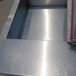 Stainless And Granite Table On Wheels With 12 Menus