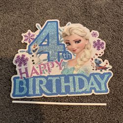 Elsa 4th Birthday Sign 