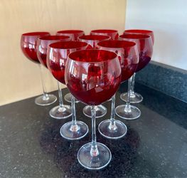 Lenox Ruby Red Gems Balloon Wine Glasses